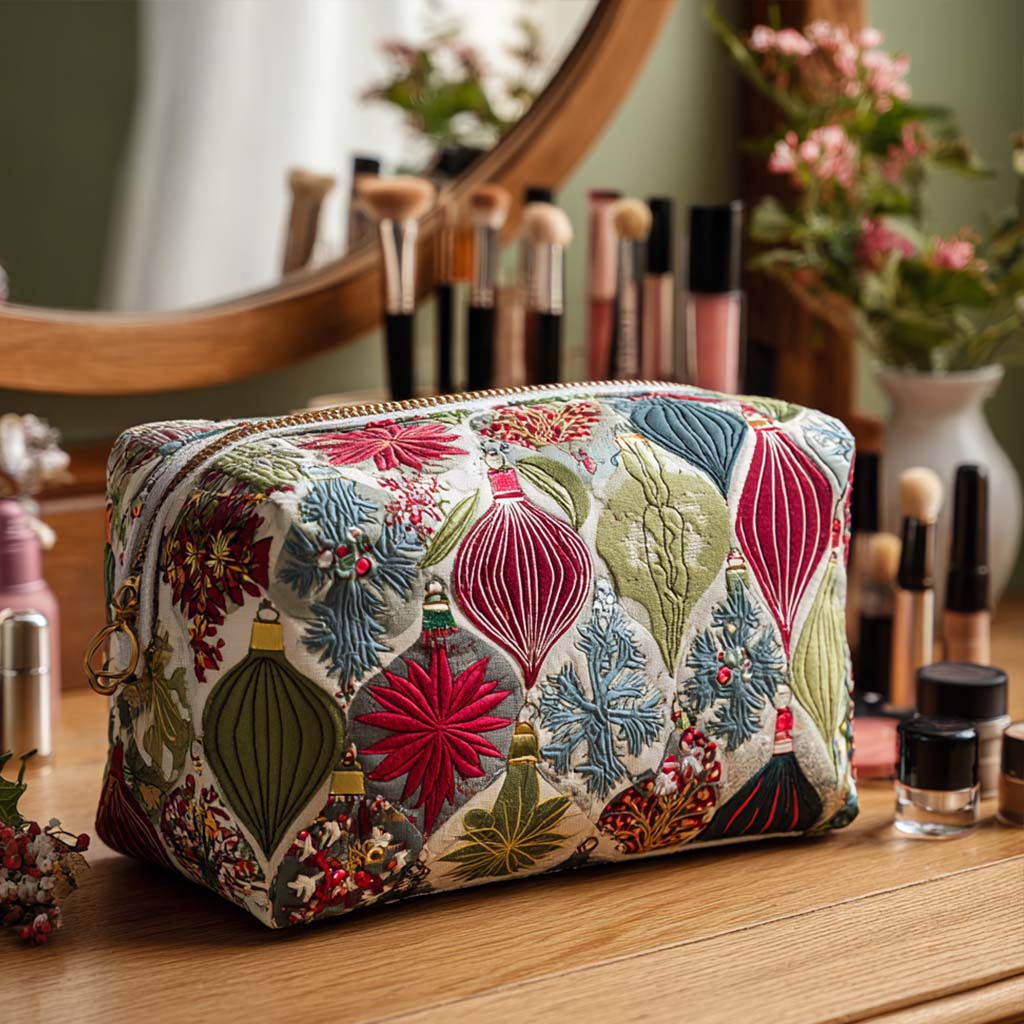Nienke - Glossy Decorated Quilted Toiletry Bag