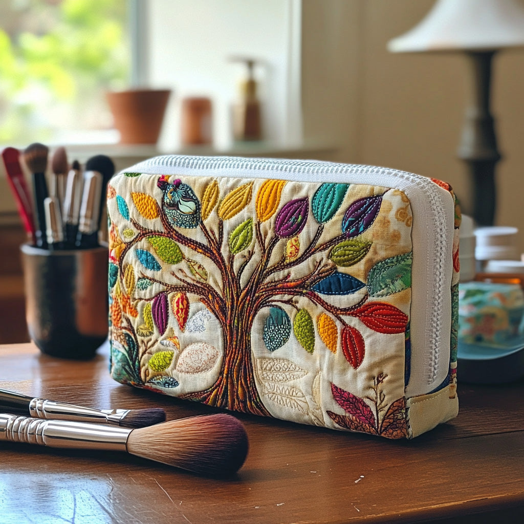 Sanne - Tree of Life Quilted Toiletry Bag