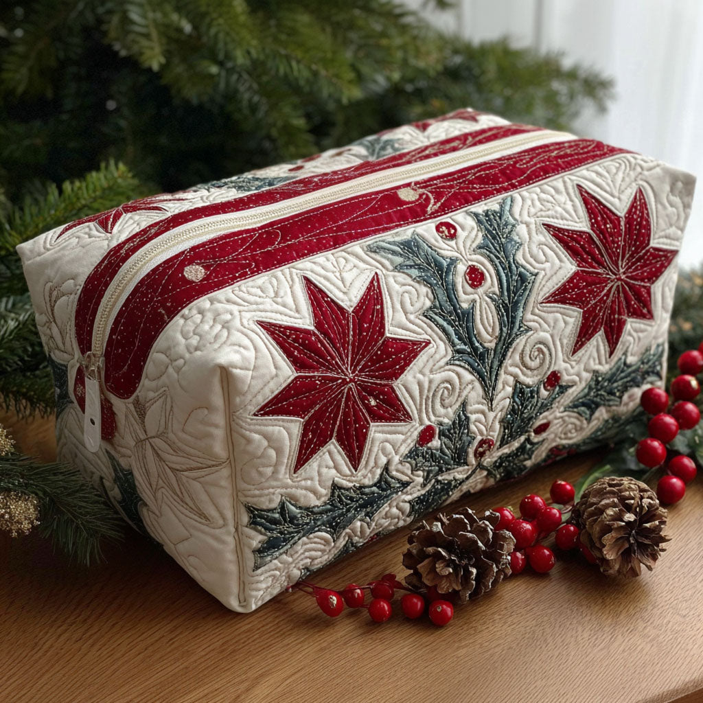 Renske - Stitched Star Petals Quilted Toiletry Bag