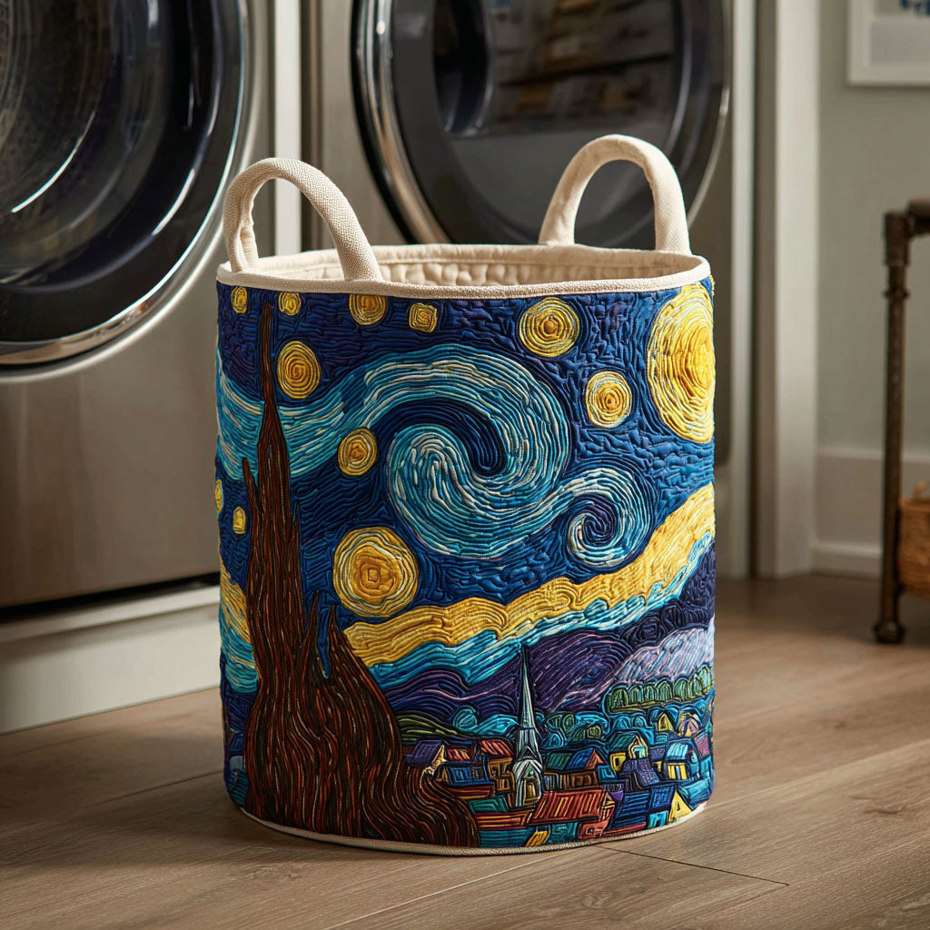Star Pattern Quilted Laundry Hamper