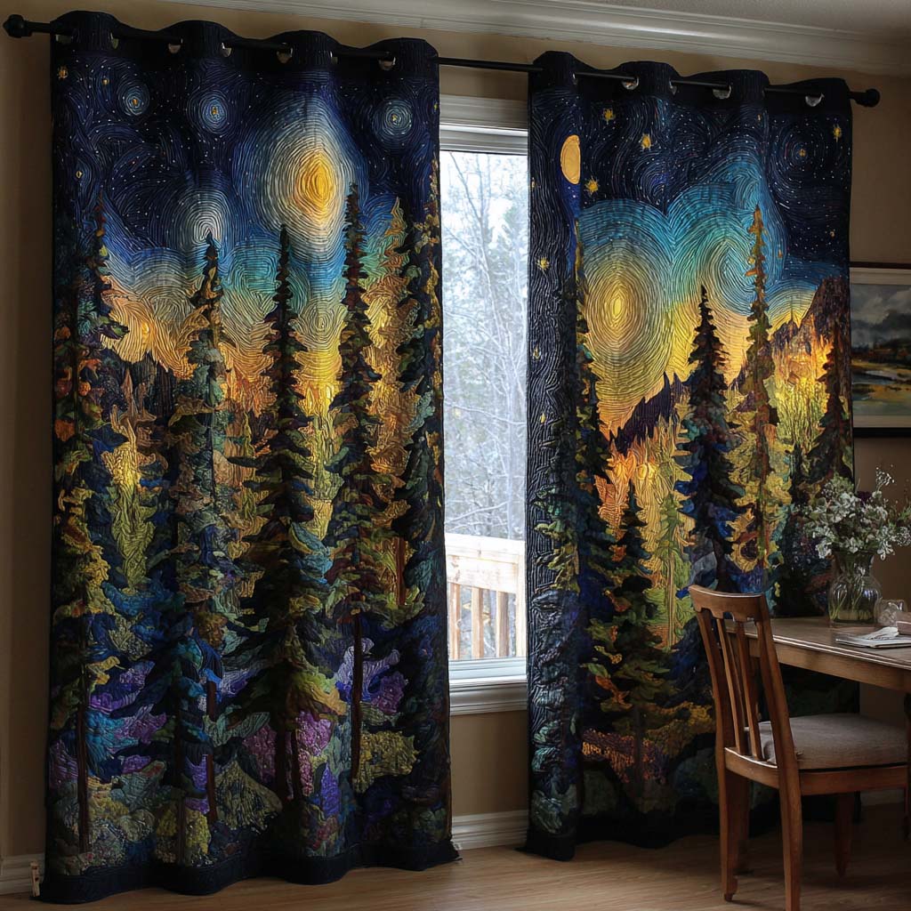 Nienke - Starry Forest Quilted Curtains