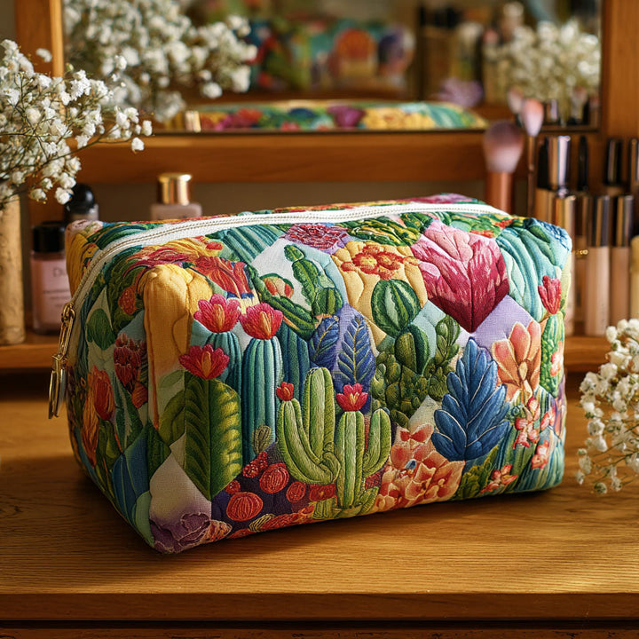 Lotte - Succulent Plants Quilted Toiletry Bag