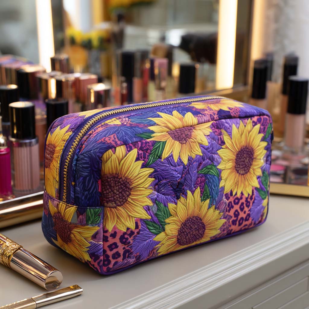 Sofie - Decorative Sun Quilted Toiletry Bag