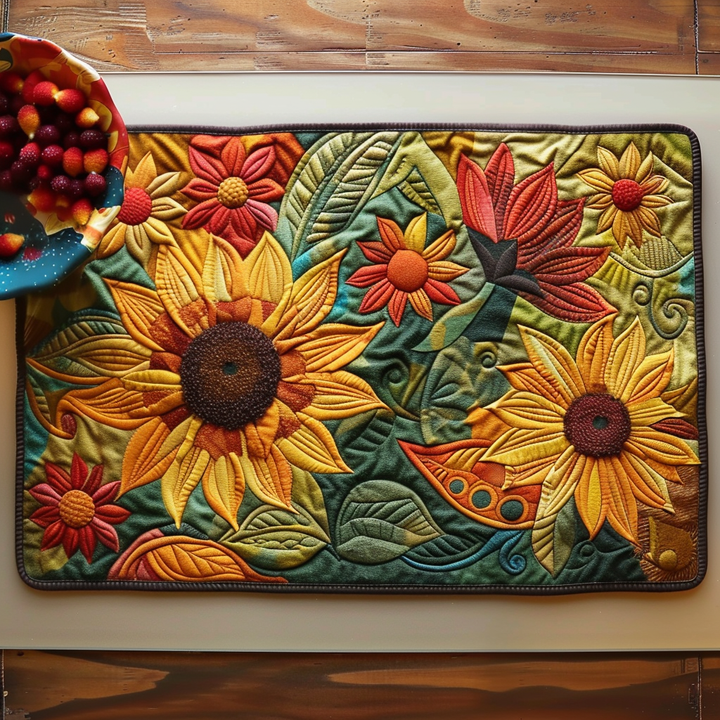 Lieke - Sunflower Solar Explosion Quilted Placemat
