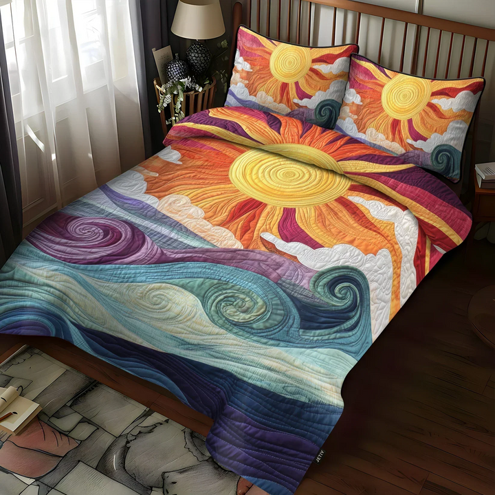 Sunny Charm 3-Piece Stitched Bedding Set