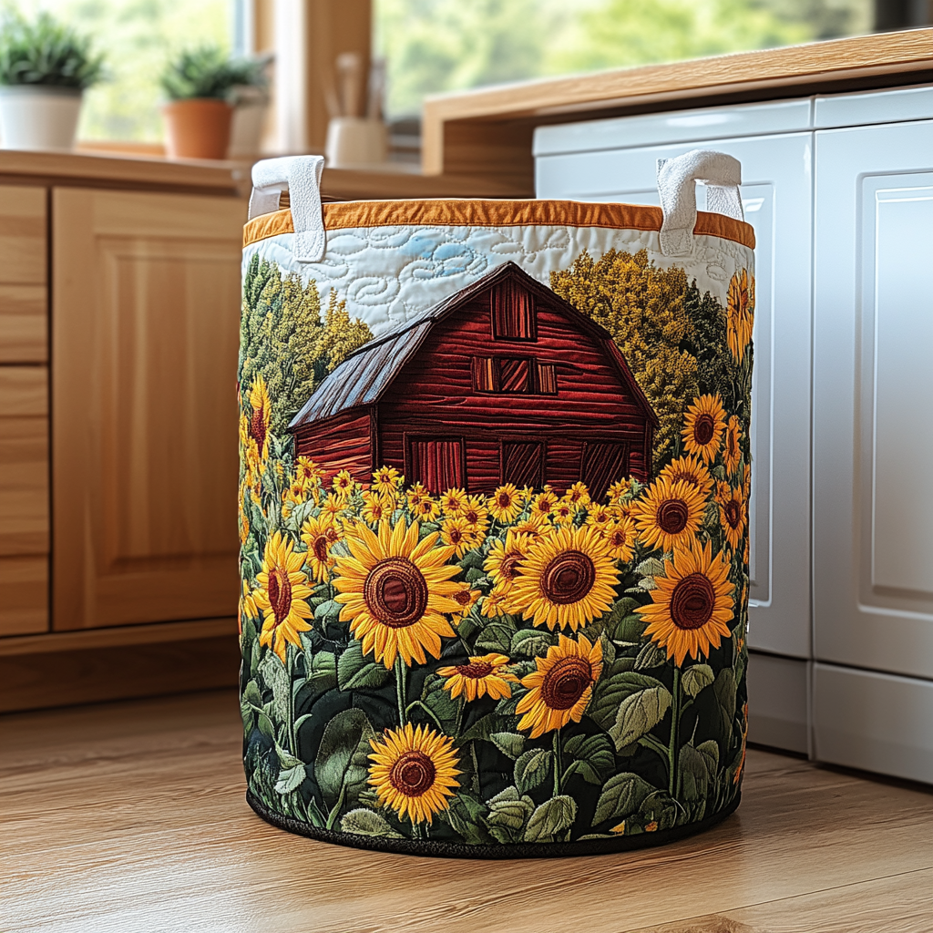 Sunflower Shed Upholstered Laundry Basket