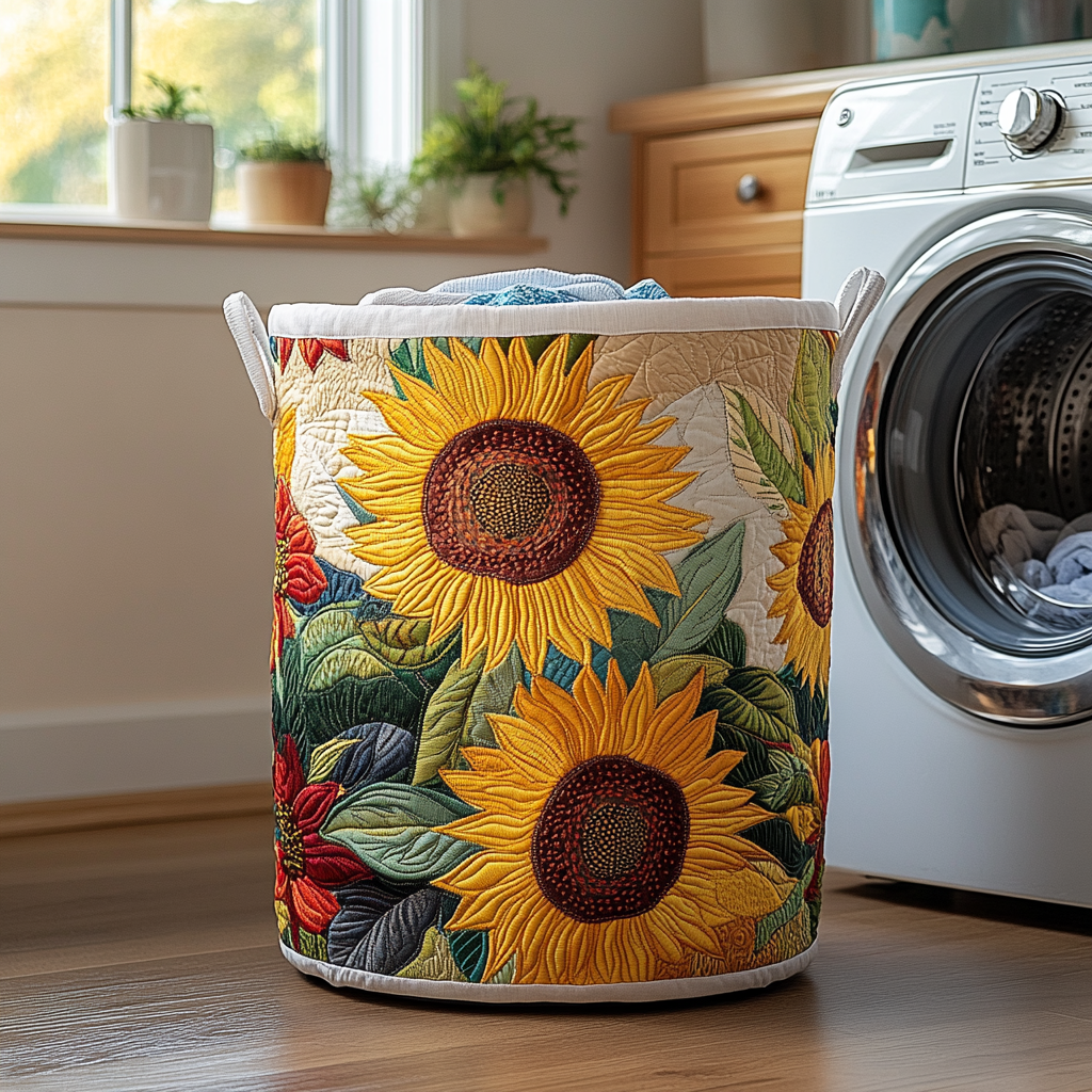 Sunflower Padded Laundry Hamper