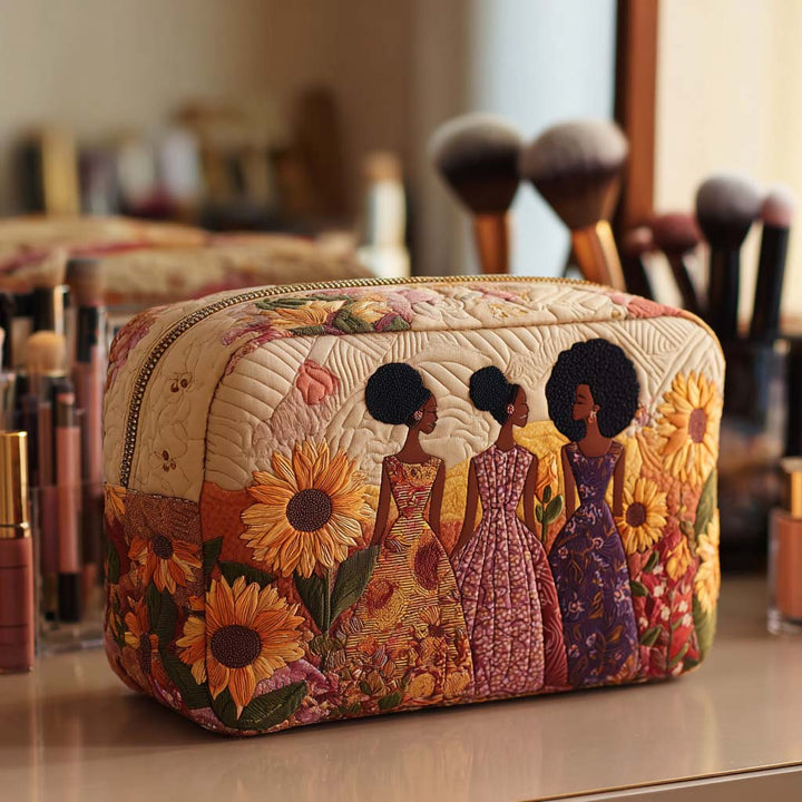 Tessa - Bright Sunflower Quilted Toiletry Bag