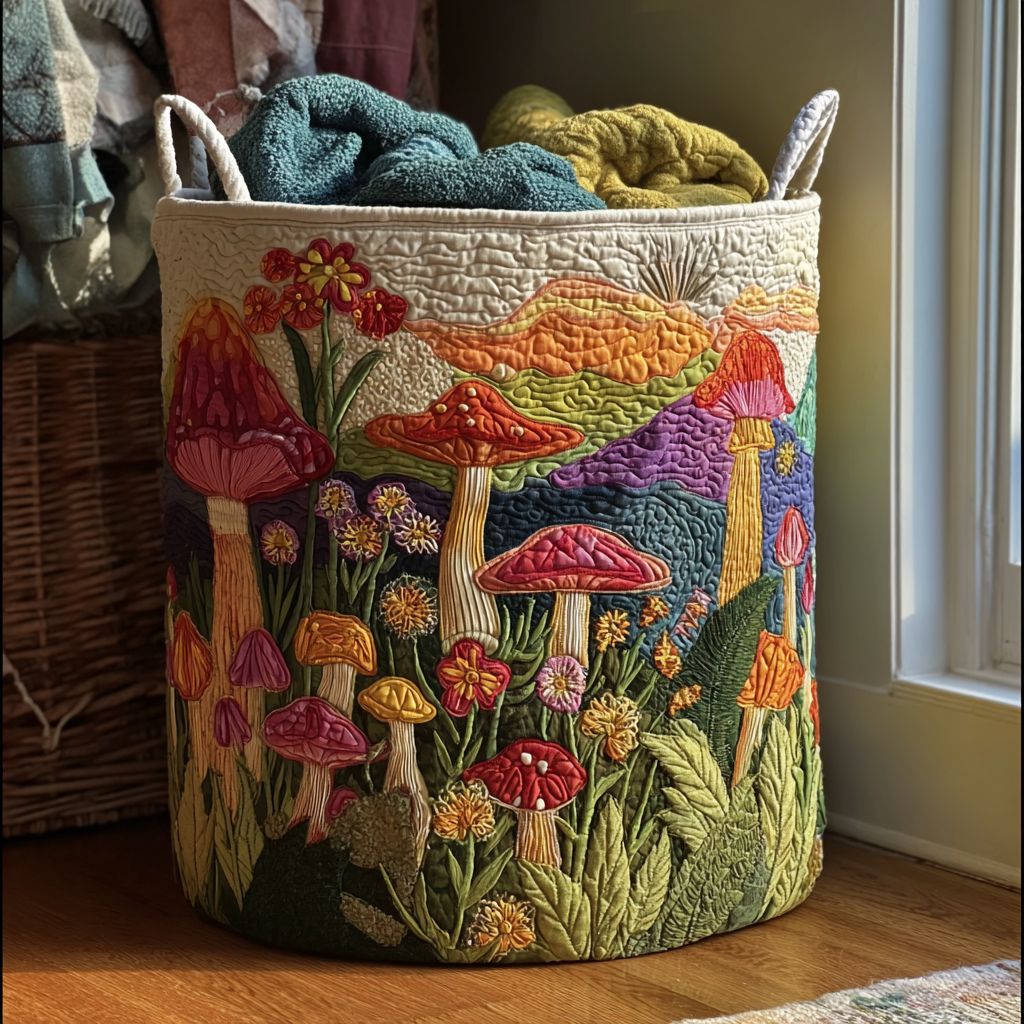 Garden at Dawn Upholstered Laundry Basket