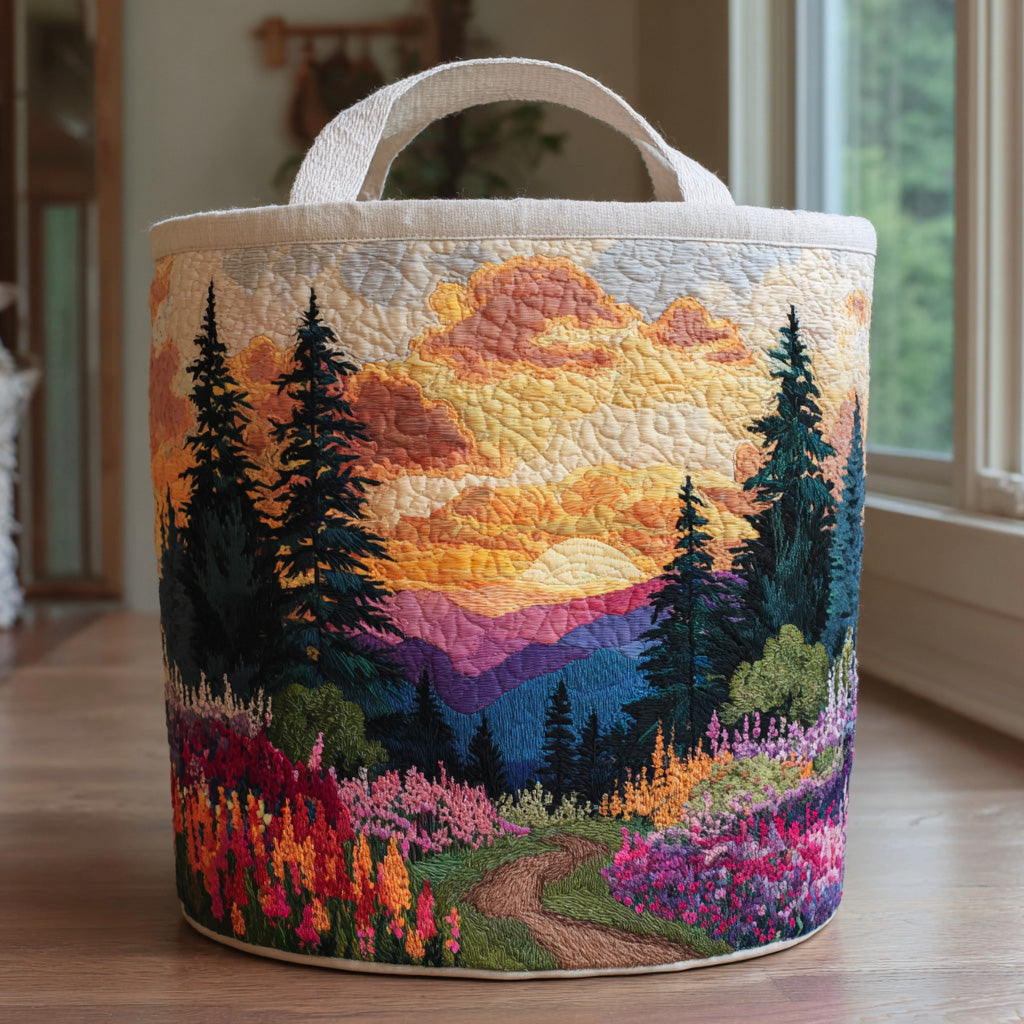 Sunset Pins Dressed Laundry Basket