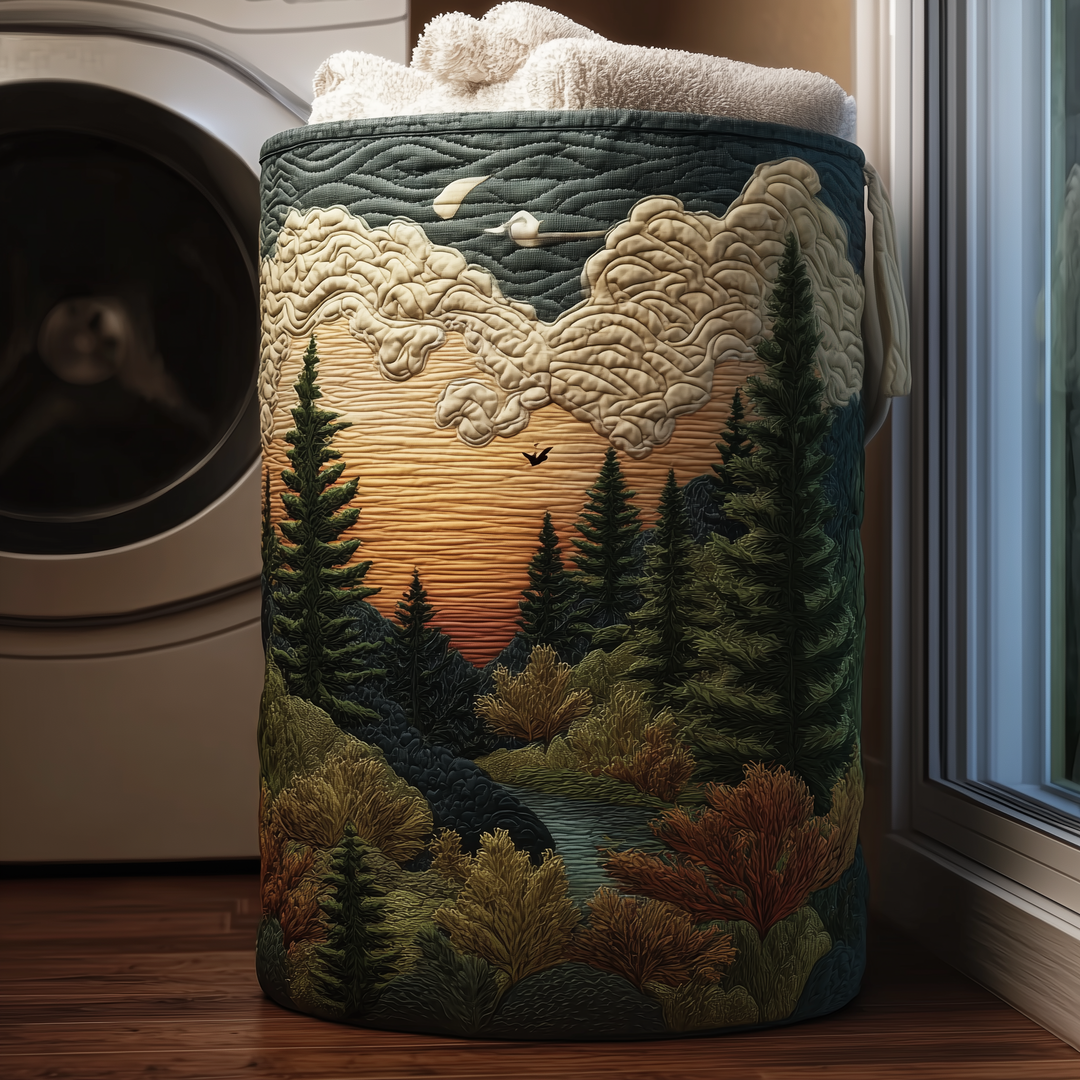 Sunset Pins Fabric Laundry Hamper