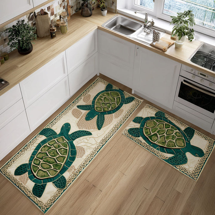 Sophie - Elegant Shells Kitchen Mat