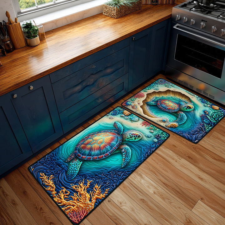 Suze - Ocean Wave Pattern Kitchen Mat