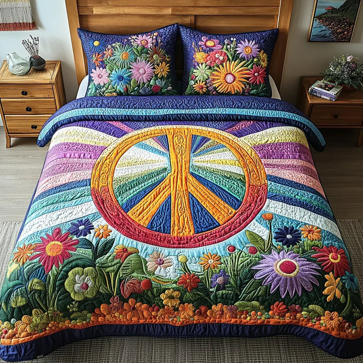 3-Piece Tie-Dye Dreams Quilted Duvet Cover Set