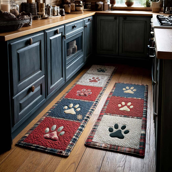 Vera Small Paw Print Kitchen Mat