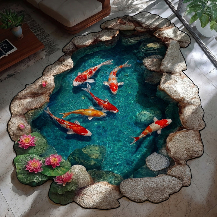 Sophie - Custom Pool-Shaped Decorative Area Rug in Tranquil Design