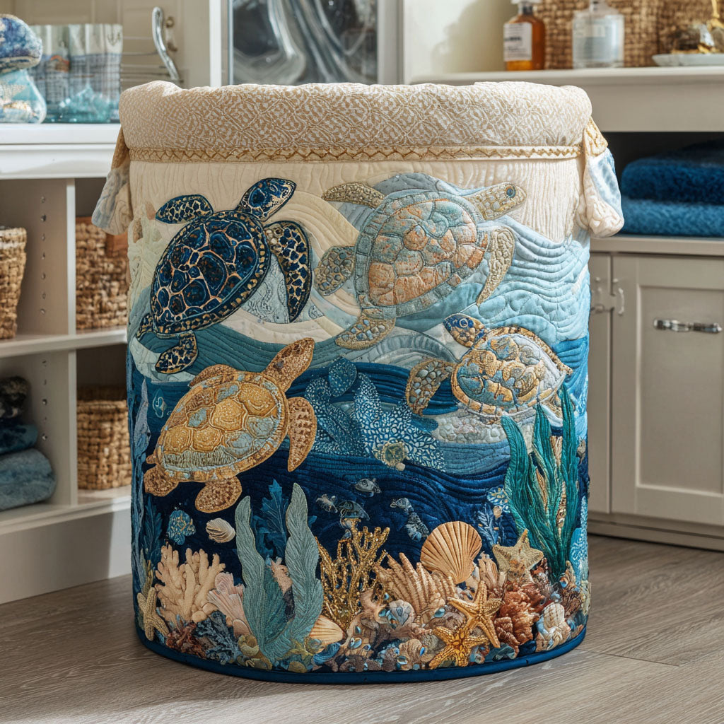Shell Gloss Upholstered Laundry Basket