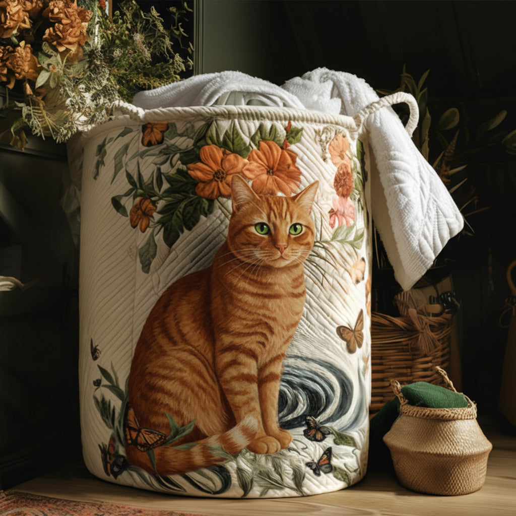 Cozy Yellow Padded Laundry Basket