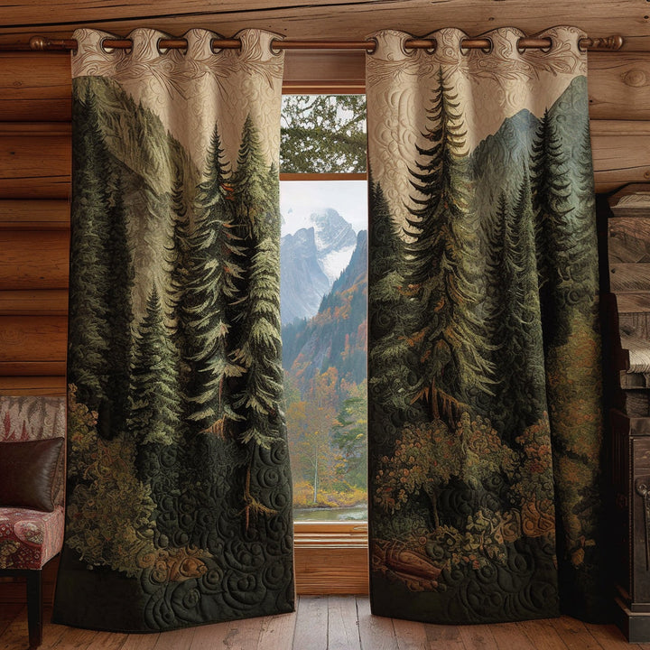 Trijntje - Forest Landscape Quilted Curtains