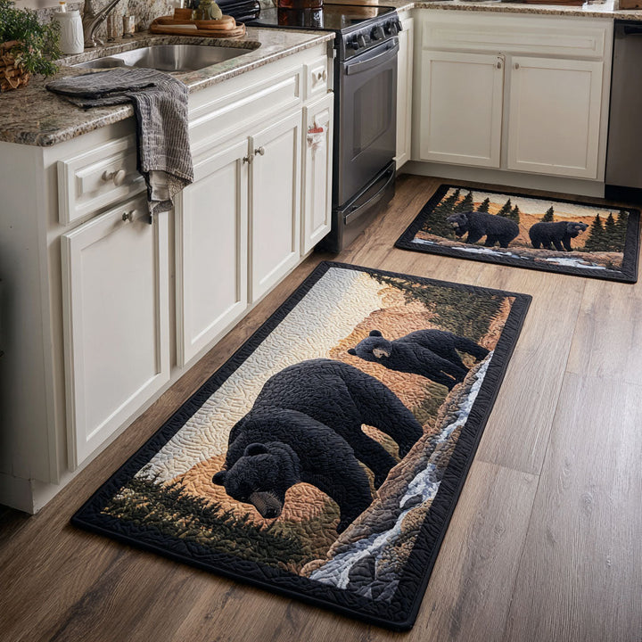 Natural Style Bear Kitchen Mat - Rosemary Design