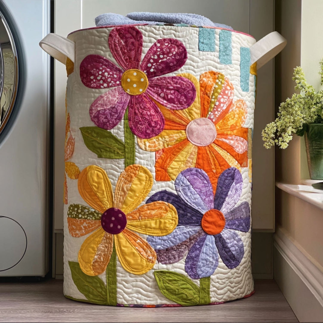 Floral Dance Upholstered Laundry Basket