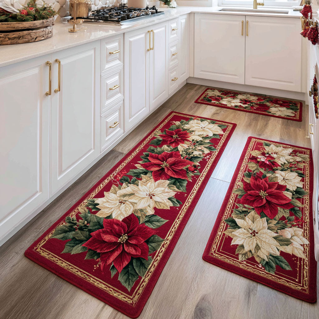 Marlies - Elegant Floral Winter Kitchen Mat