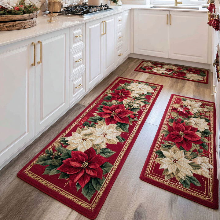 Marlies - Elegant Floral Winter Kitchen Mat