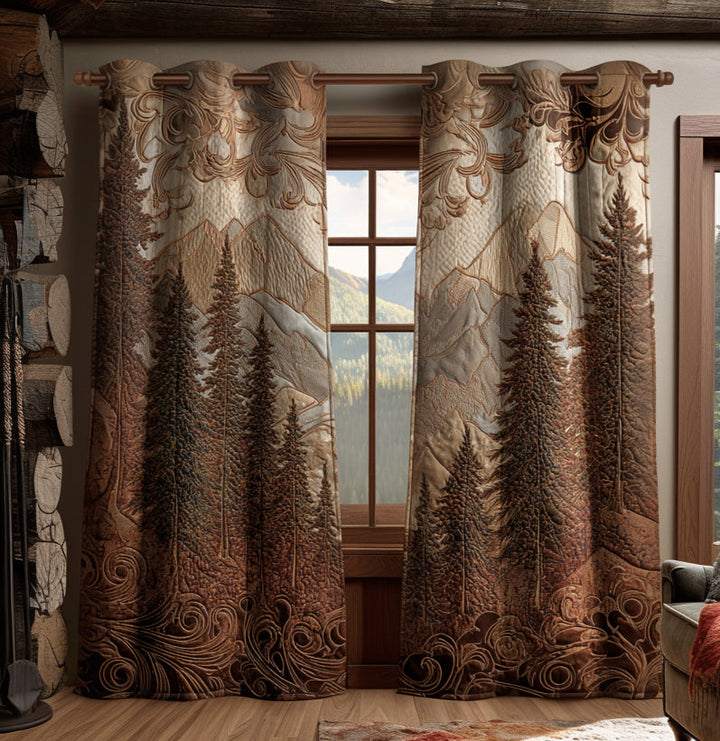 Trijntje - Forest Landscape Quilted Curtains