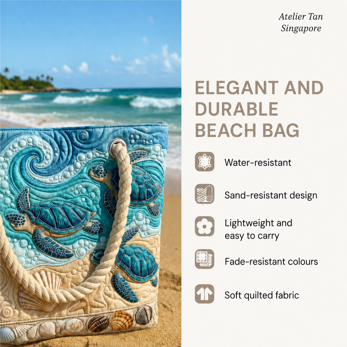 Handmade Beach Bag | Golden Turtle Coast