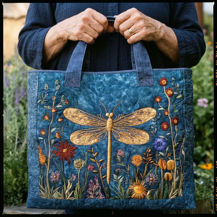 Golden Dragonfly Knotted Tote