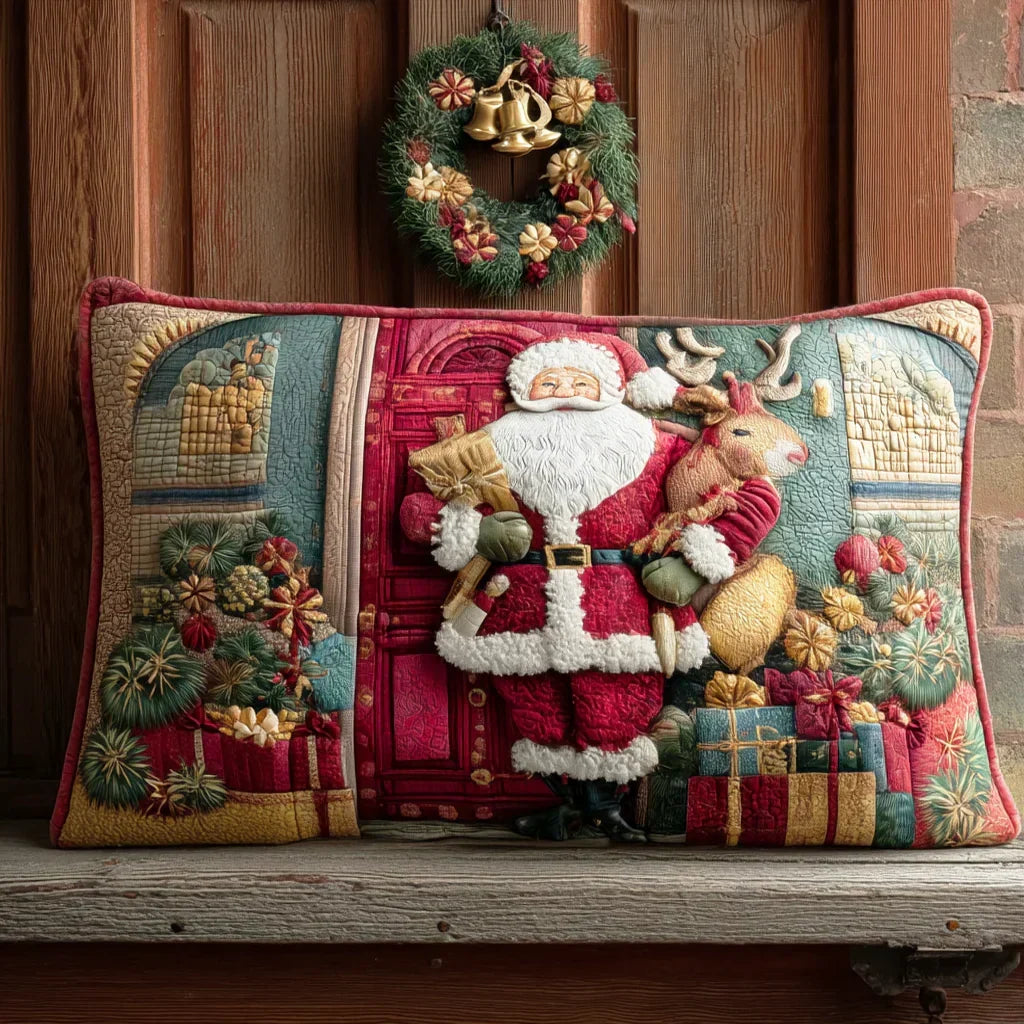 Santa's Warm Welcome Upholstered Cushion Cover